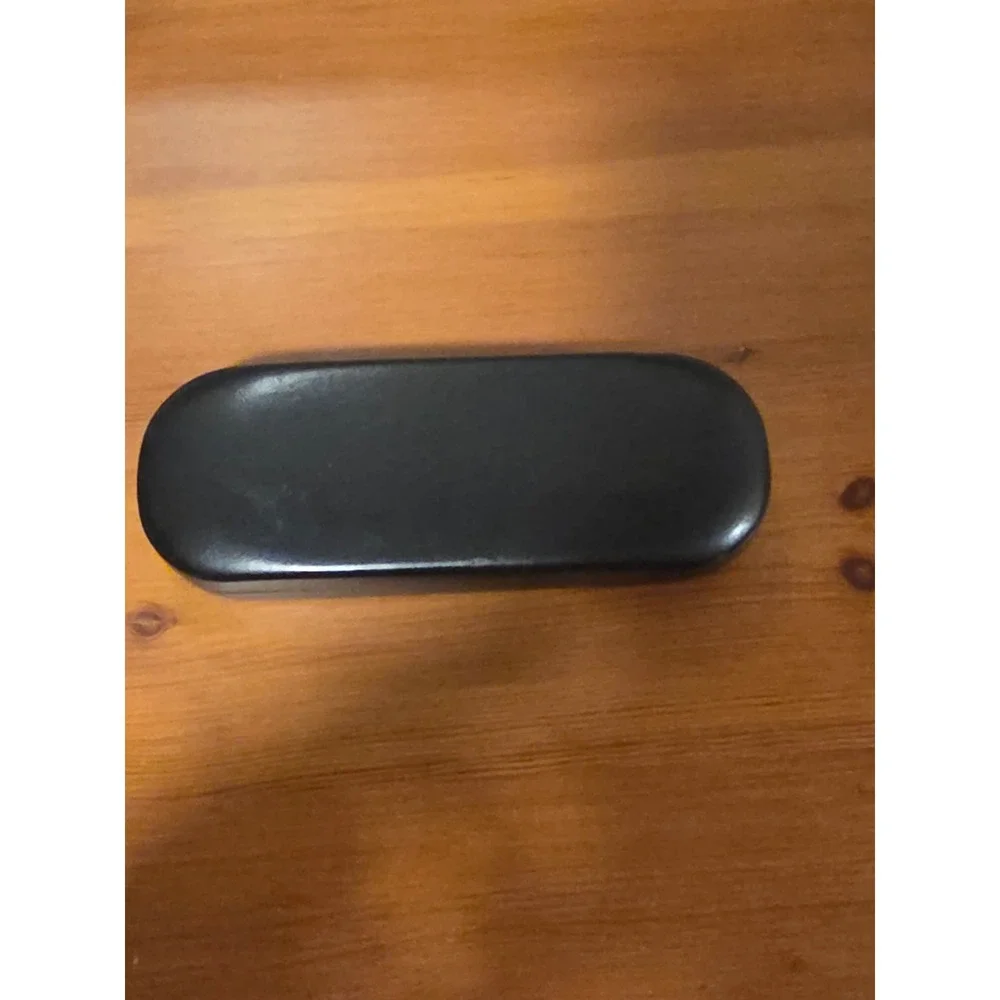 Bulova Black Hard Shell Eyeglass Case Faux Leather Protective Storage Box